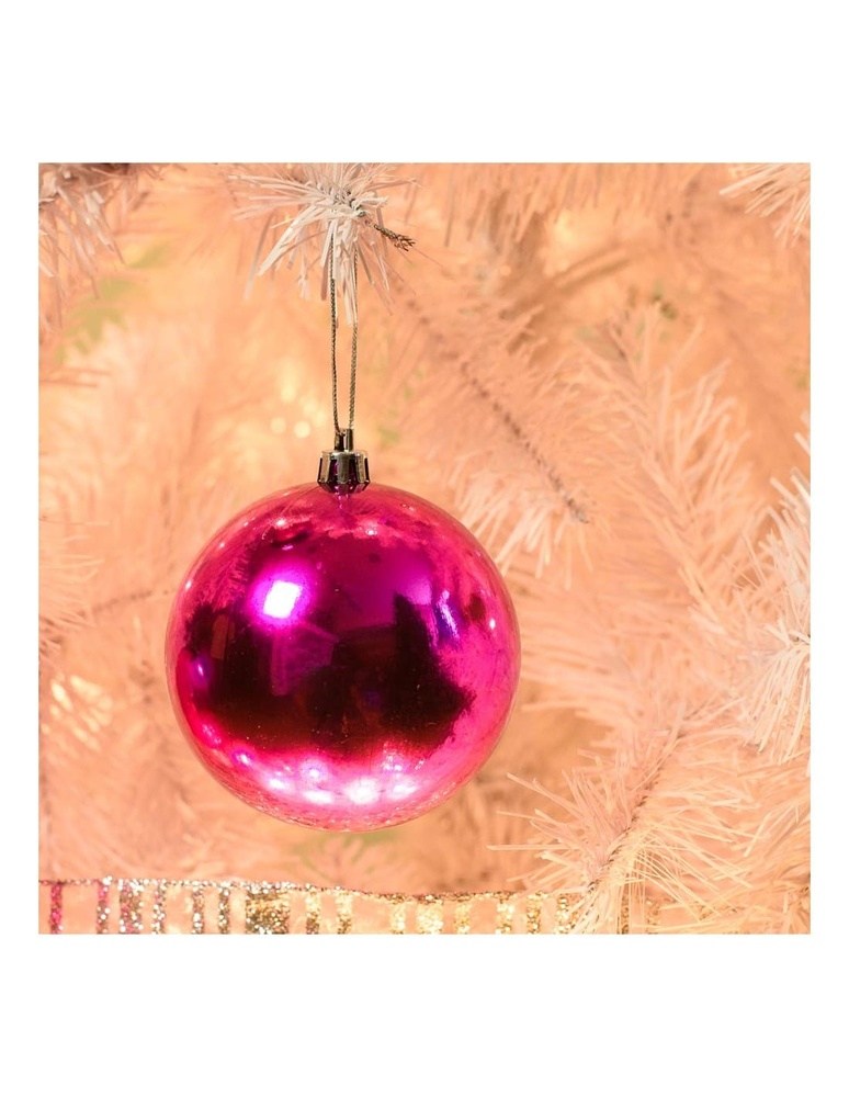 Χριστουγεννιατικες Μπαλες Φουξια 10 Εκ Σετ 2 Τμ